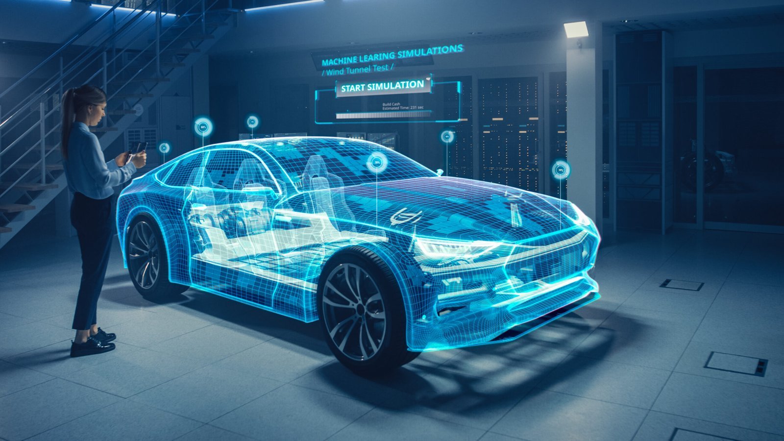 Modélisation numérique d’une voiture en projection holographique