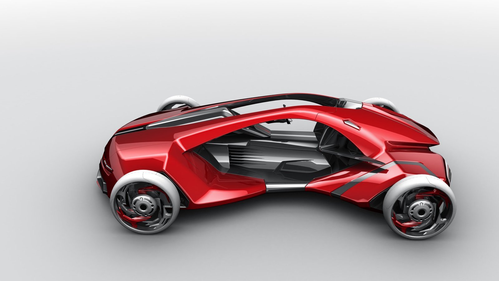 Concept de voiture de sport rouge modélisé en 3D